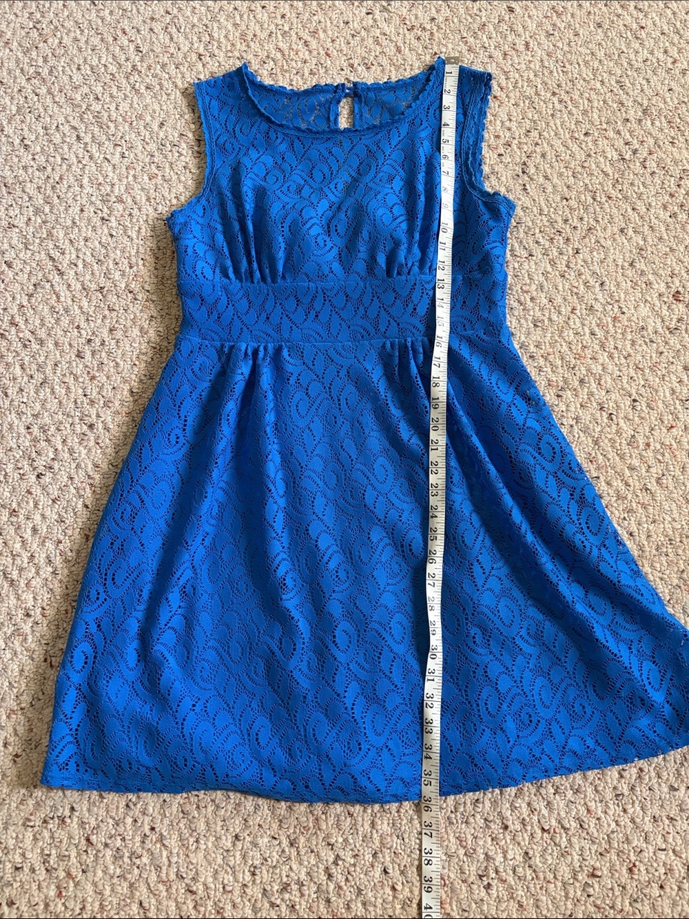 EUC Dress Barn Lace Overlay Sleeveless Royal Blue Dress - Picture 10 of 10